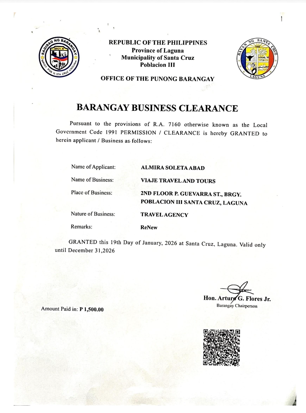 Business Clearance